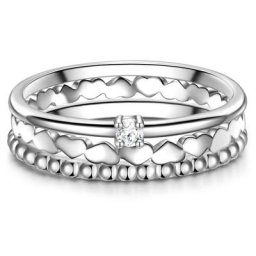 Glanzstücke München Ring Herz/Kugel Sterling Silber Zirkonia in Silber Ringe Damen