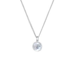 Elli PREMIUM Elli PREMIUM Halskette Mondstein Solitär Klassik 925 Silber Ketten Damen