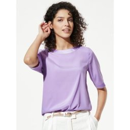 Walbusch Damen Seiden Shirtbluse Edel Basic einfarbig Flieder
