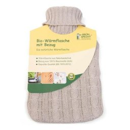 Grünspecht Naturprodukte Naturkautschuk-Wärmflasche mit Bio-Bezug 2 l Pflege Accessoires