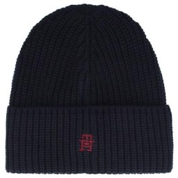 Tommy Hilfiger TH Monogram Strickmütze 22 cm Mützen & Caps Violett Damen