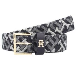 Tommy Hilfiger TH Square 3.0 Gürtel Leder Schwarz Damen