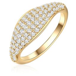 Lulu & Jane Ring Metall-Legierung verziert mit Kristallen von Swarovski® in Gelbgold Ringe Damen