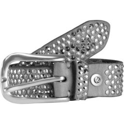 b.belt Nietengürtel Leder 95 cm Gürtel Grau
