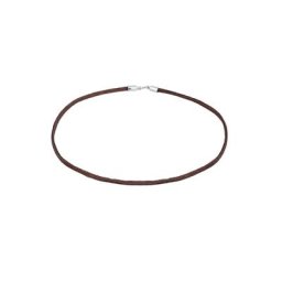 Elli Elli Halskette Choker Velour Leder Braun 925 Silber Ketten Damen