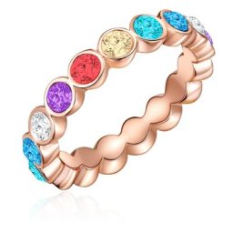 Lulu & Jane Ring Metall-Legierung verziert mit Kristallen von Swarovski® in Roségold Ringe Damen