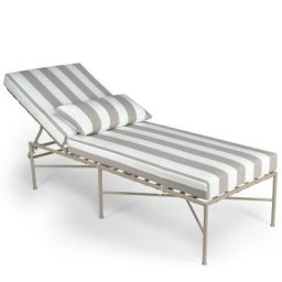Gartenliege BEL AIR - Gartenliege, Streifen & Metall in Taupe, B198
