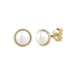 Elli PREMIUM Elli PREMIUM Ohrringe Perlenkugel Süßwasserzuchtperle Basic 375 Gelbgold Damen