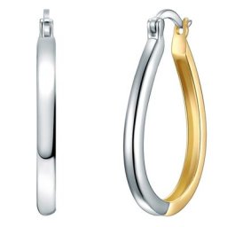 Rafaela Donata Creolen Sterling Silber in Silber/Gelbgold Damen