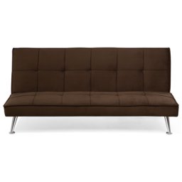 Sofa Braun Polsterbezug 3-Sitzer Schlaffunktion Klassisch Modern Wohnzimmer