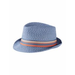 Walbusch Herren Strohhut einfarbig Blau