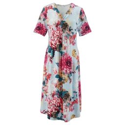 Avena Damen Jerseykleid Luftig-Leicht Blau