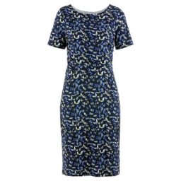 Avena Damen Freizeit-Kleid Blau gemustert
