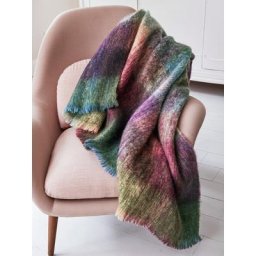 Avena Herren Mohair-Wollknieplaid Rot