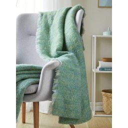 Avena Herren Mohair-Wollknieplaid Gruen
