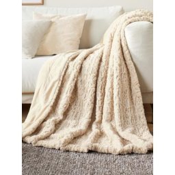 Avena Herren Webpelz-Kuscheldecke Premium Beige