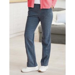 Avena Damen Schurwoll-Hose Jersey Blau
