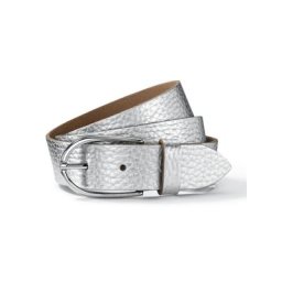 Avena Damen Ledergürtel Metallic Weiss