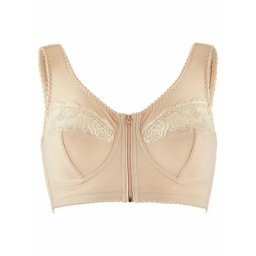 Avena Damen Vorderverschluss-BH Reißverschluss Beige