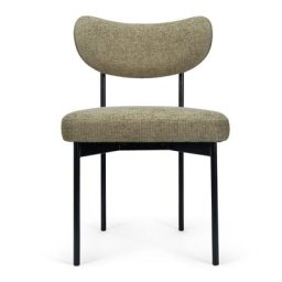 Stuhl JASPER - Stuhl, Tweed in Taupe & schwarzes Metall