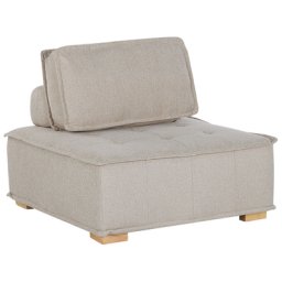 Mittelstück Helles Beige Polyester / Gummibaumholz Sesselmodul für Wohnzimmer Minimalistisch Elegant