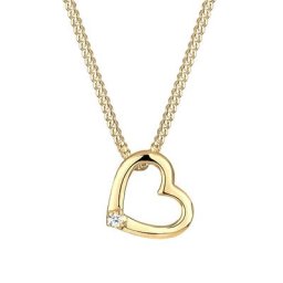 Elli DIAMONDS Elli DIAMONDS Halskette Herz Liebe Diamant (0.015 ct.) 925 Silber Ketten Damen