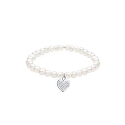 Elli Elli Armband Herz Perle Kristalle 925 Silber Armbänder & Armreife Damen