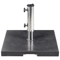 Sonnenschirmständer Schwarz Granit 45 x 45 cm Quadratisch mit Edelstahlrohr Modern Garten Terrasse Balkon Outdoor Außen Ausstattung Zubehör