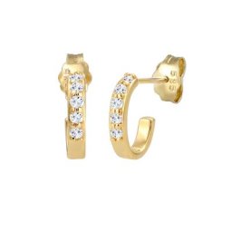 Elli PREMIUM Elli PREMIUM Ohrringe Creole Geo Topas Edelstein Klassisch 585 Gelbgold Creolen Damen