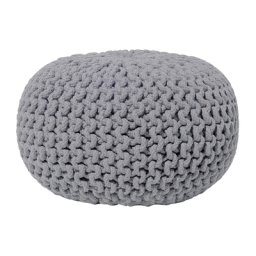 Pouf Dunkelgrau 100% Baumwolle Rund ⌀ 40 cm Elegant Modern