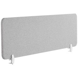 Schreibtisch Trennwand Hellgrau Stoff PET Kunststoff 160 x 40 cm zum Aufstellen Klemmen Schallschutz Sichtschutz Pinnwand Büro Home Office