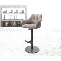 DELIFE Barstuhl Yulo-Flex Vintage Taupe Drehfuß höhenverstellbar Metall, Barstühle