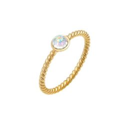 Elli Elli Ring Solitär Rainbow Kristalle 925 Silber Ringe Damen
