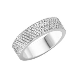 Giorgio Martello Milano Ring mit weißen Zirkonia Steinen, Silber 925 Ringe Weiss Damen