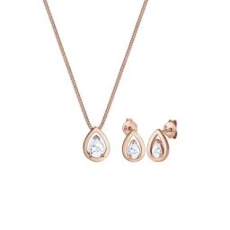 Elli Elli Schmuckset Tropfen Drop Zirkonia Klassik 925 Sterling Silber Schmuck-Set Damen