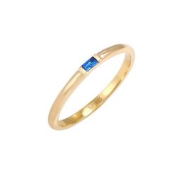 Elli PREMIUM Elli PREMIUM Ring Geo Rechteck Synthetischer Saphir 925 Silber Ringe Damen