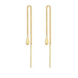 Elli PREMIUM Elli PREMIUM Ohrringe Tropfen Panzer Basic Durchzieher 375 Gelbgold Damen