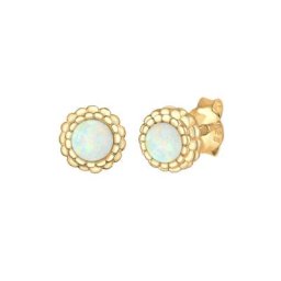 Elli Elli Ohrringe Geo Kreis Vintage Opal Blüte 925 Sterling Silber Damen