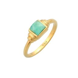Elli PREMIUM Elli PREMIUM Ring Amazonit Edelstein Quadrat Vintage 925 Silber Ringe Damen