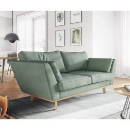 DELIFE Sofa Mena Mikrofaser Grün 180x90 cm 2-Sitzer, 2 & 3 Sitzer