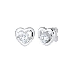 Elli Elli Ohrringe Doppelstecker Abnehmbar Herz Zirkonia 925 Silber Damen