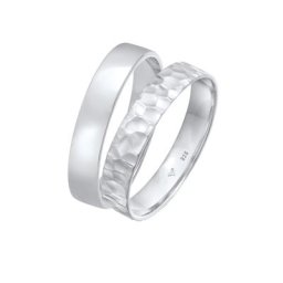 KUZZOI KUZZOI Ring Kuzzoi Ring Set Basic Gehämmert 925 Silber Ringe Herren