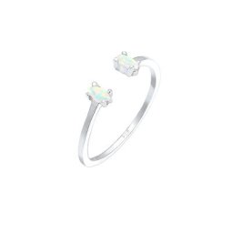 Elli Elli Ring Oval Geo Opal Offen Verstellbar 925 Silber Beau Ringe Damen