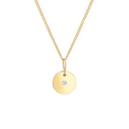 Elli DIAMONDS Elli DIAMONDS Halskette Plättchen Anhänger Diamant (0.015 ct)585 Gelbgold Ketten Damen