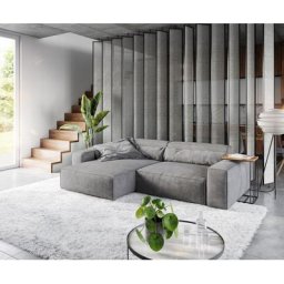DELIFE Ecksofa Sirpio XL 270x170 cm Mikrofaser Taupe Recamiere variabel, Big Sofas