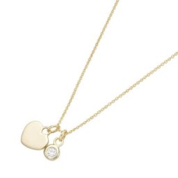 Luigi Merano Kette 2 Anhänger, Herz und Zirkonia, Gold 375 Ketten Gold Damen