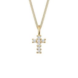 Elli PREMIUM Elli PREMIUM Halskette Kreuz Religion Glaube Symbol Topas 585 Gelbgold Ketten Damen