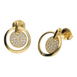 Smart Jewel Ohrstecker Ohrstecker mit Behang, Silber 925 Ohrringe Hellbraun Damen