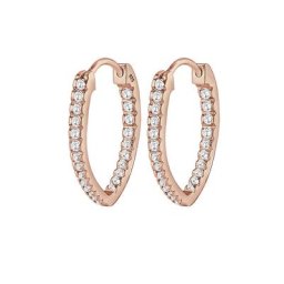 Elli Elli Ohrringe Creole Oval Zirkonia Kristalle 925 Silber Creolen Damen