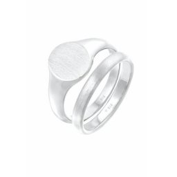 KUZZOI KUZZOI Ring Herren Siegelring Basic Bandring 2er Set 925 Silber Ringe